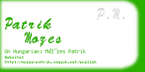 patrik mozes business card